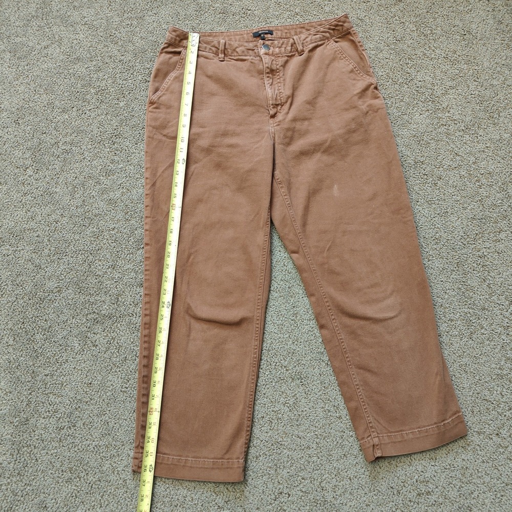 QUINCE Women Cropped Pants 12 Rust Organic Cotton Twill Minimalist LB49339-CFL01 - Picture 8 of 15